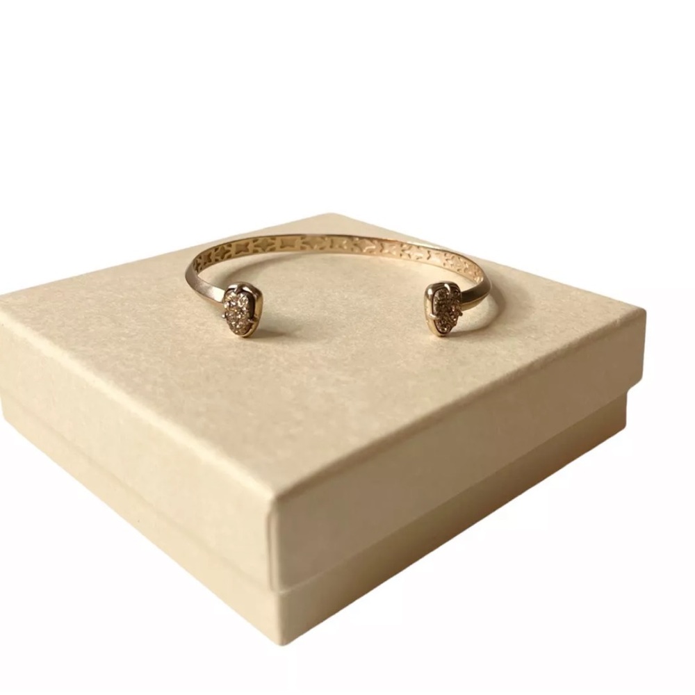 Kendra Scott Hanna Rose Gold Pinch Cuff Drusy Bracelet